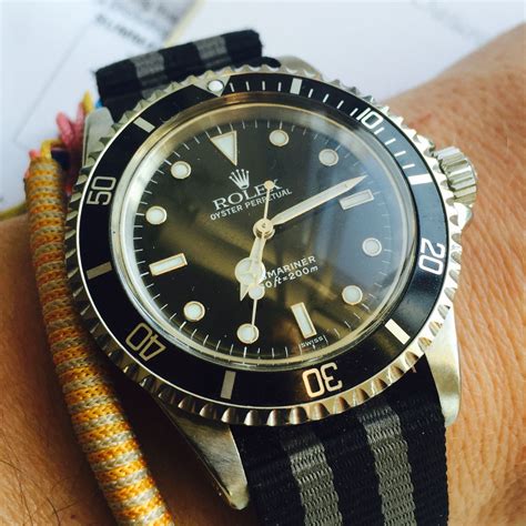 used vintage rolex submariner strap|rolex submariner on nato strap.